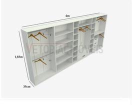 Kit Closet Ou Loja Armário Colmeia Cabideiro M35 100% Mdf - VETORIAL MÓVEIS