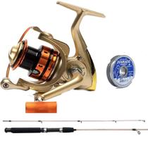 Kit Cmik Para Pescador Molinete Mr 7000 Rec 5.0:1 Com Vara 1,80m E Linha 0,30mm