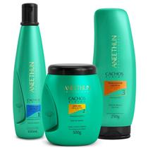 Kit Co Wash Máscara Cachos e Finalizador Crespos Aneethun Kit Co Wash Máscara Cachos e Finalizador Crespos Aneethun