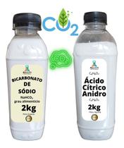 Kit Co² Caseiro - Ácido Cítrico 1kg + Bicarbonato Sódio 1kg - Allquin
