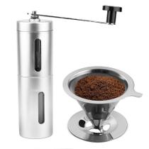 Kit Coador Café Inox 101 + Moedor De Café Manual Inox Moinho