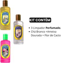 Kit Coala 3 Limpadores Perfumado 120ml, Chá Branco, Ameixa Dourada e Flor de Cacto