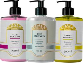 Kit Coala 3 Sabonetes Liquido Cha Branco, Ameixa Dourada e Flor de Cacto Lançamento