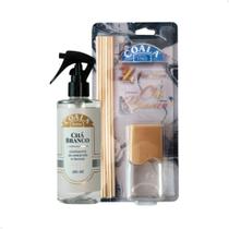 KIT Coala Chá Branco Difusor de Aromas 100ml Odorizante de Tecidos 260ml Perfume Completo para Casa