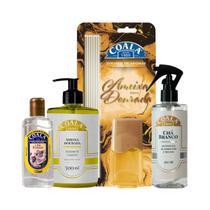 Kit Coala Essências Chá Branco, Ameixa Dourada Limpador Odorizante Sabonete Difusor. Aromas