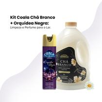 Kit Coala Limpeza e Perfume LavaRoupas 3L Chá Branco, Odorizante em spray Orquídea Negra