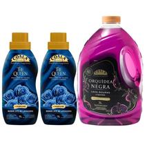 Kit Coala Orquídea Negra Lava Roupas 3L e 2 Amaciantes The Queen 1L Limpeza e Perfume Duradouro Kit Coala Orquídea Negra Lava Roupas 3L e 2 Amaciantes The Queen 1L Limpeza e Perfume Duradouro