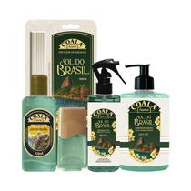 Kit Coala Sol do Brasil Difusor 100ml Essência Concentrada 120ml Spray Tecidos 260ml Sabonete Líquido 500ml