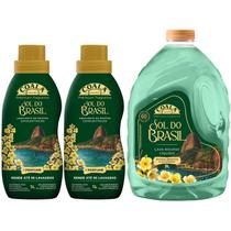 Kit Coala Sol do Brasil Lava Roupas Líquido 3L e 2 Amaciantes Concentrados 1L Limpeza e Perfume Duradouro Kit Coala Sol do Brasil Lava Roupas Líquido 3L e 2 Amaciantes Concentrados 1L Limpeza e Perfume Duradouro