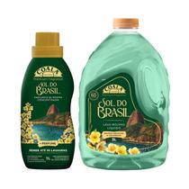 Kit Coala Sol do Brasil Lava Roupas Líquido 3L e Amaciante Concentrado 1L Limpeza e Perfume Duradouro