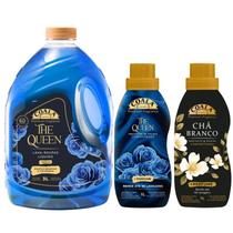 Kit Coala The Queen Lava Roupas Líquido 3L e Amaciantes 1L The Queen e Chá Branco Limpeza e Perfume Duradouro Kit Coala The Queen Lava Roupas Líquido 3L e Amaciantes 1L The Queen e Chá Branco Limpeza e Perfume Duradouro
