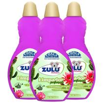 Kit Coala Zulu Perfumes: 3 Limpadores Perfumados Flor De Cacto 500ml Kit Coala Zulu Perfumes: 3 Limpadores Perfumados Flor De Cacto 500ml