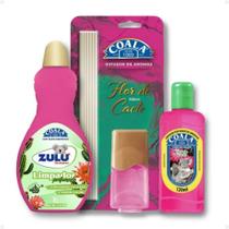 Kit Coala Zulu Perfumes Flor De Cacto: Difusor De Aromas 100ml, Limpador Perfumado 120ml E Limpador Perfumado 500ml