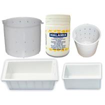 Kit Coalho 50g + Formas Queijo 500g, 1kg, 4kg - Halamix