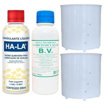 Kit Coalho Coagulante + Cloreto de Cálcio + 2 Formas 250g Injesul Fazer Queijo Caseiro Minas Ricota