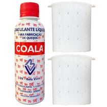 Kit Coalho Coagulante Coala 200ml + 2 Formas Queijo Minas Frescal 500g