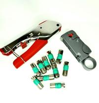 Kit coaxial Alicate de Compressão e Decapador Coaxial + 10 Conectores Rg6 Kit coaxial Alicate de Compressão e Decapador Coaxial + 10 Conectores Rg6