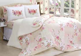 Kit Coberdrom Micropercal E Sherpa Patchwork 03 Pçs