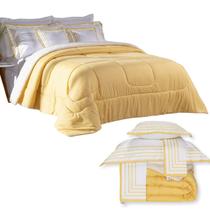 Kit Coberdrom Queen Soft 5 Pçs Dupla Face Sherpa Hipercal 400 Fios