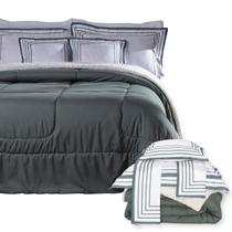 Kit Coberdrom Queen Soft 5 Pçs Dupla Face Sherpa Hipercal 400 Fios