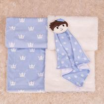 Kit Cobertor com Naninha para Bebê 2 pcs - Miguel Baby Enxovais