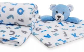 Kit Cobertor E Naninha Pelucia Bebê Super Macio Antialérgico Kit Cobertor E Naninha Pelucia Bebê Super Macio Antialérgico