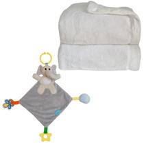 Kit Cobertor Infantil Aveludado Plush 90x110 cm e Naninha