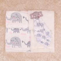 Kit Cobertor Soft com Naninha para Bebê Menina
