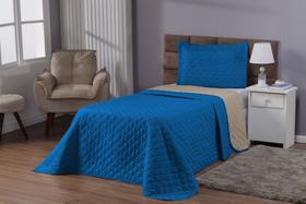 Kit Cobre Leito 2 Peças Tamanho Solteiro Modelo Dupla Face