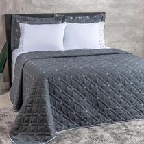 Kit Cobre Leito 6 Peças King Ideale Percal 200 Fios 100% Poliéster - Grafite