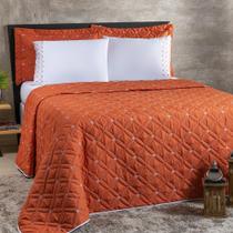 Kit Cobre Leito 6 Peças Queen Ideale Percal 200 Fios 100% Poliéster - Terracota