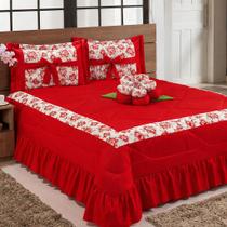 Kit Cobre Leito Amazonas Casal King 04 Peças - Vermelho Kit Cobre Leito Amazonas Casal King 04 Peças - Vermelho