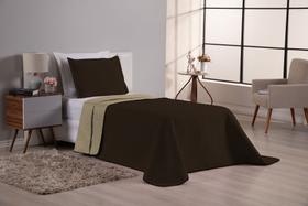 Kit cobre-leito arthur 02 peças solteiro dupla-face tabaco avela