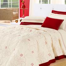 Kit Cobre Leito Belle Queen Vermelho 05 Peças