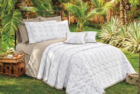 Kit Cobre Leito Bordado Casal Queen 5 Peças 200 Fios Algodão - Istambul Kit Cobre Leito Bordado Casal Queen 5 Peças 200 Fios Algodão - Istambul