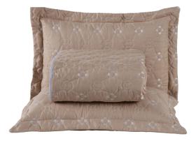 Kit Cobre Leito Bordado Micropercal 200 Fios Florata - 3 Peças Tamanho:QueenCor:Avelã Kit Cobre Leito Bordado Micropercal 200 Fios Florata - 3 Peças Tamanho:QueenCor:Avelã