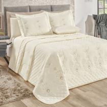 Kit Cobre Leito Bordado Mirabello Casal Queen 5 Pçs 100% Algodão Percal 150 Fios Kit Cobre Leito Bordado Mirabello Casal Queen 5 Pçs 100% Algodão Percal 150 Fios