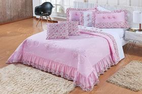 Kit Cobre Leito Bordado Naturalle Queen 07 Peças - Rosa Kit Cobre Leito Bordado Naturalle Queen 07 Peças - Rosa
