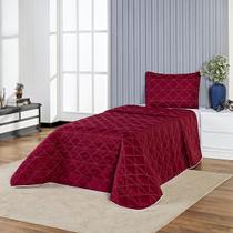 Kit Cobre Leito Bordado Solteiro 02 Peças Ternura Hipercal 180 Fios - Vermelho