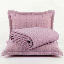 Kit Cobre Leito Bordare Casal 3 Peças 300 Fios Percal Toque de Algodão Roxo Malva Casa Scarpa Kit Cobre Leito Bordare Casal 3 Peças 300 Fios Percal Toque de Algodão Roxo Malva Casa Scarpa