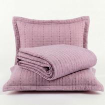 Kit Cobre Leito Bordare Casal 300 Fios Colcha Luxo Toque de Algodão 3 Peças Roxo Malva - 100% Poliéster Kit Cobre Leito Bordare Casal 300 Fios Colcha Luxo Toque de Algodão 3 Peças Roxo Malva - 100% Poliéster