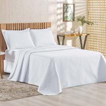 Kit Cobre Leito Bouti Mavie Geométrico Queen 3 Peças 100% Poliéster - Branco Kit Cobre Leito Bouti Mavie Geométrico Queen 3 Peças 100% Poliéster - Branco