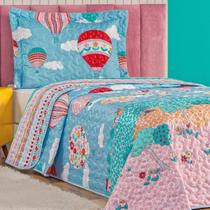 Kit cobre leito bouti solteiro infantil 02 pecas estampado dupla face