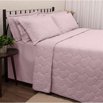 Kit Cobre Leito Buettner Liso King Sonata Rosa Kit Cobre Leito Buettner Liso King Sonata Rosa