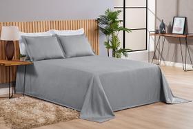 Kit Cobre Leito Cama Casal Grande King Size Liso 3 Peças