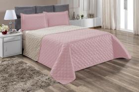 Kit Cobre Leito Cama Casal Queen Dupla Face 3 Peças Matelassê Realeza