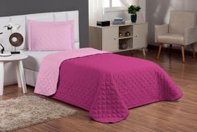 Kit Cobre Leito Cama Solteiro Matelado 3 Peças Pink/Rosa