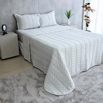 Kit Cobre Leito Casal Cama Super King 3 Peça Colcha Matelado