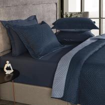 Kit Cobre Leito Casal Colcha 3 Peças Boutis Lisa Dupla Face Porta Travesseiro Aba Americana