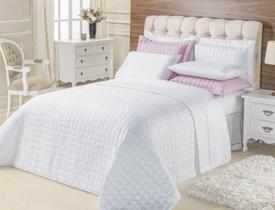 Kit Cobre Leito Casal King Top Line 3 Pçs 180 Fios Branco - Vilela Enxovais